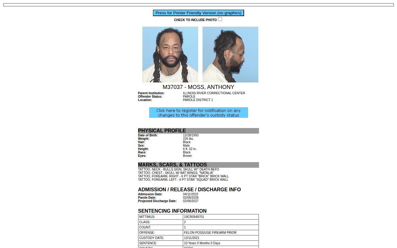 IDOC Marion County released inmate parole result fields