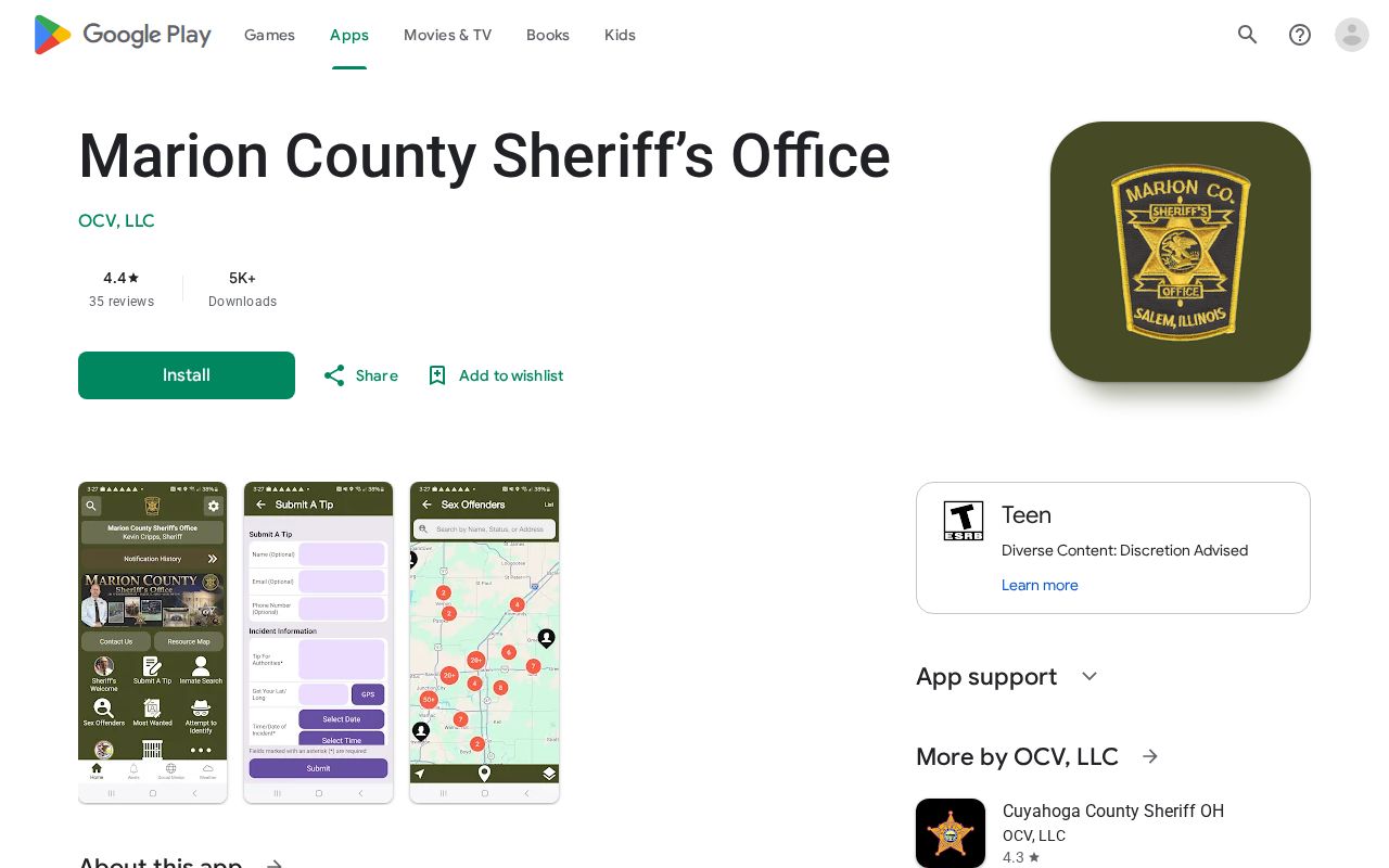 Marion County sheriff app for released inmate mugshot discovery